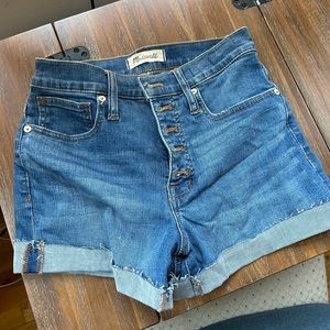Madewell high rise denim shorts, size 24, high waisted, retail for $80